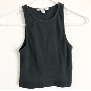 AE Black Ribbed Crop Top Small